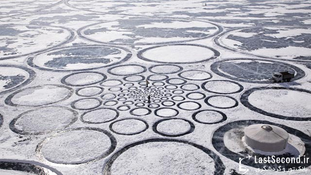 هنرنمایی بر روی دریاچه یخ زده